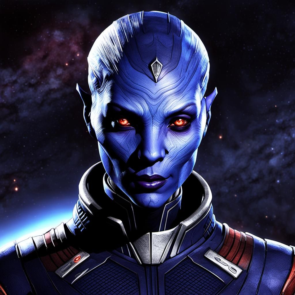 Cinematic Asari Portrait from Mass Effect Universe