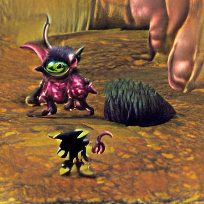 Bizarre Goblin Creature of Darkness