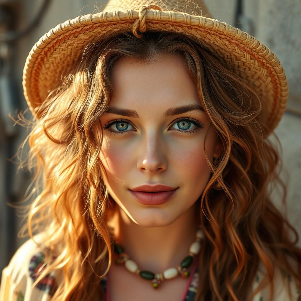 Beautiful and natural hippie girl