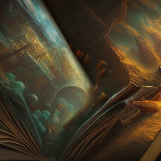 Detailed Matte Painting of an Old Book