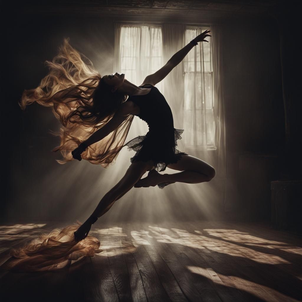 Dramatic Double Exposure Portrait in Dark Fantasy Style