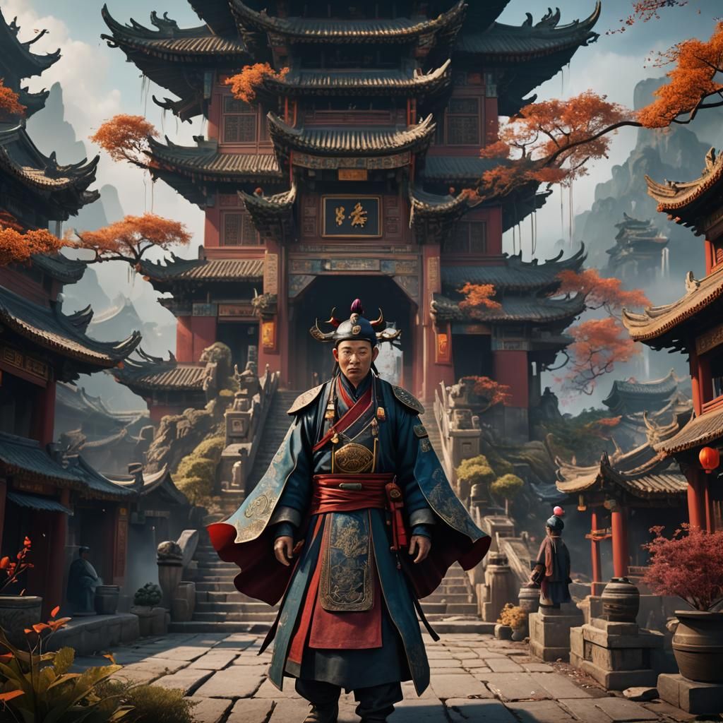 Chinese Person in Detailed Matte Painting Style