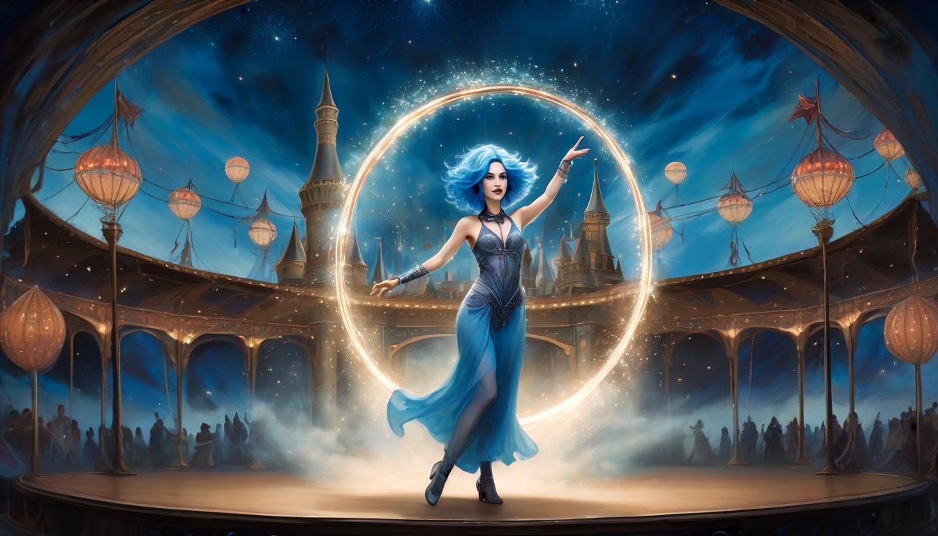 Mystical Woman Creates Portal on Circus Stage