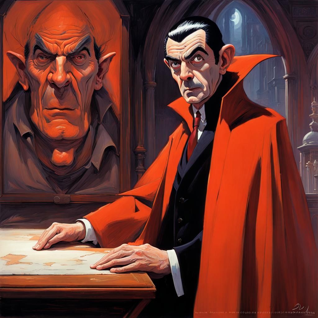 Mr. Bean as Dracula in Naruto: Impasto Sci-Fi Hero