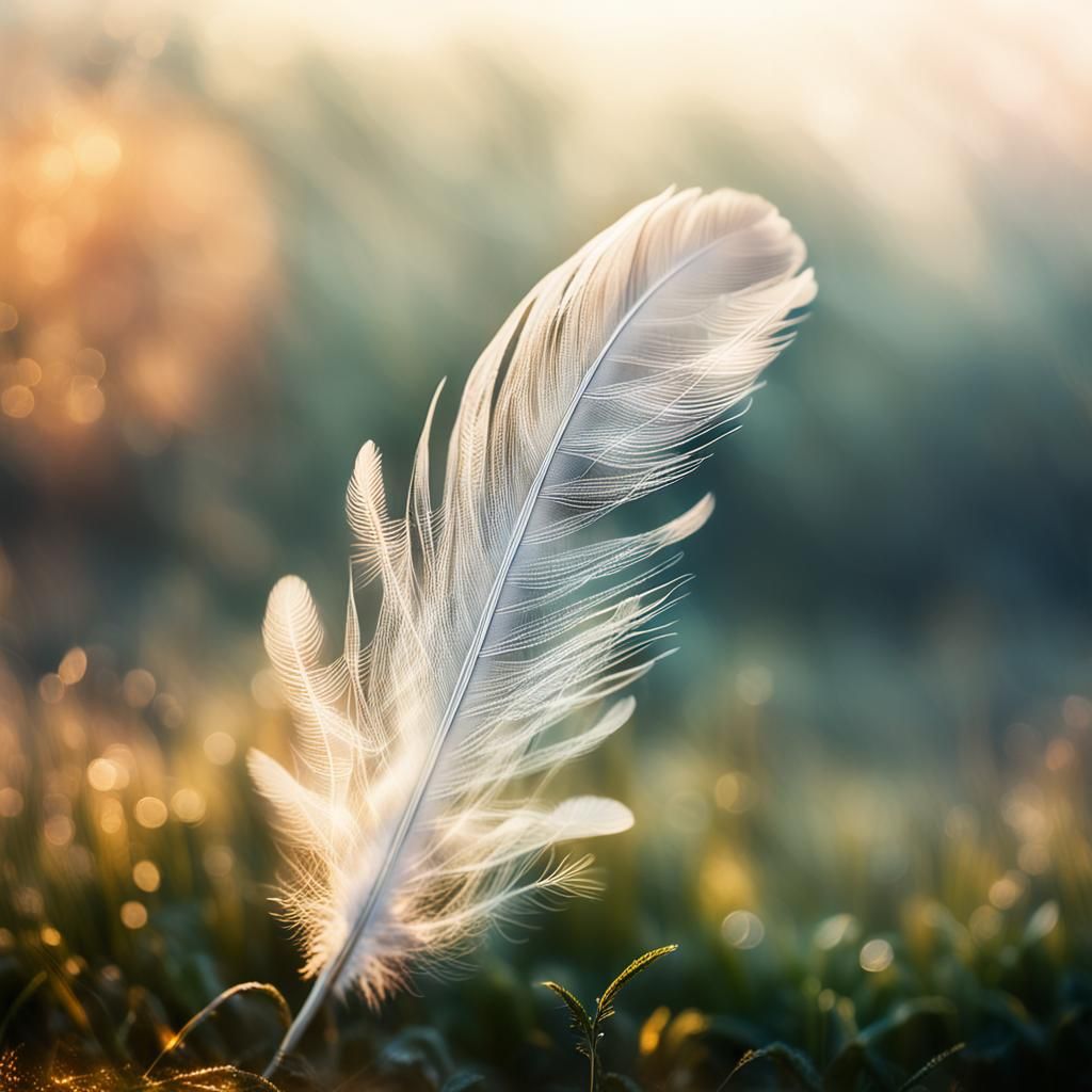 Feather Falling in a Fairytale Landscape