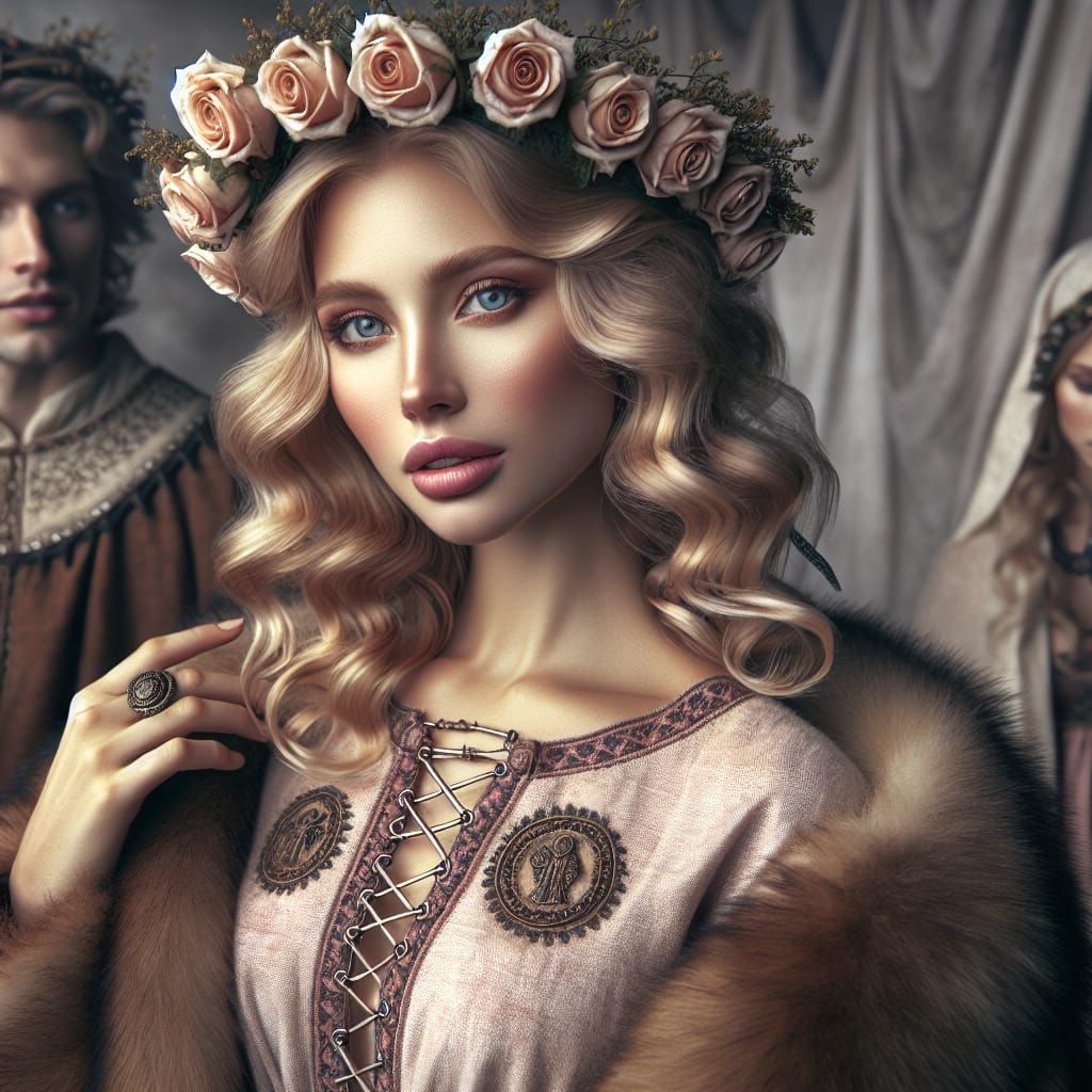 Lithuanian Goddess Milda in Medieval Fantasy Portrait