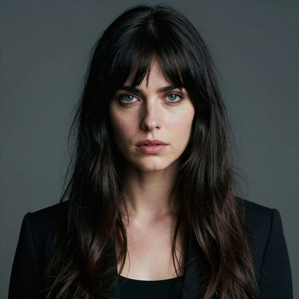 Wild Haired Woman Expresses Intense Emotion