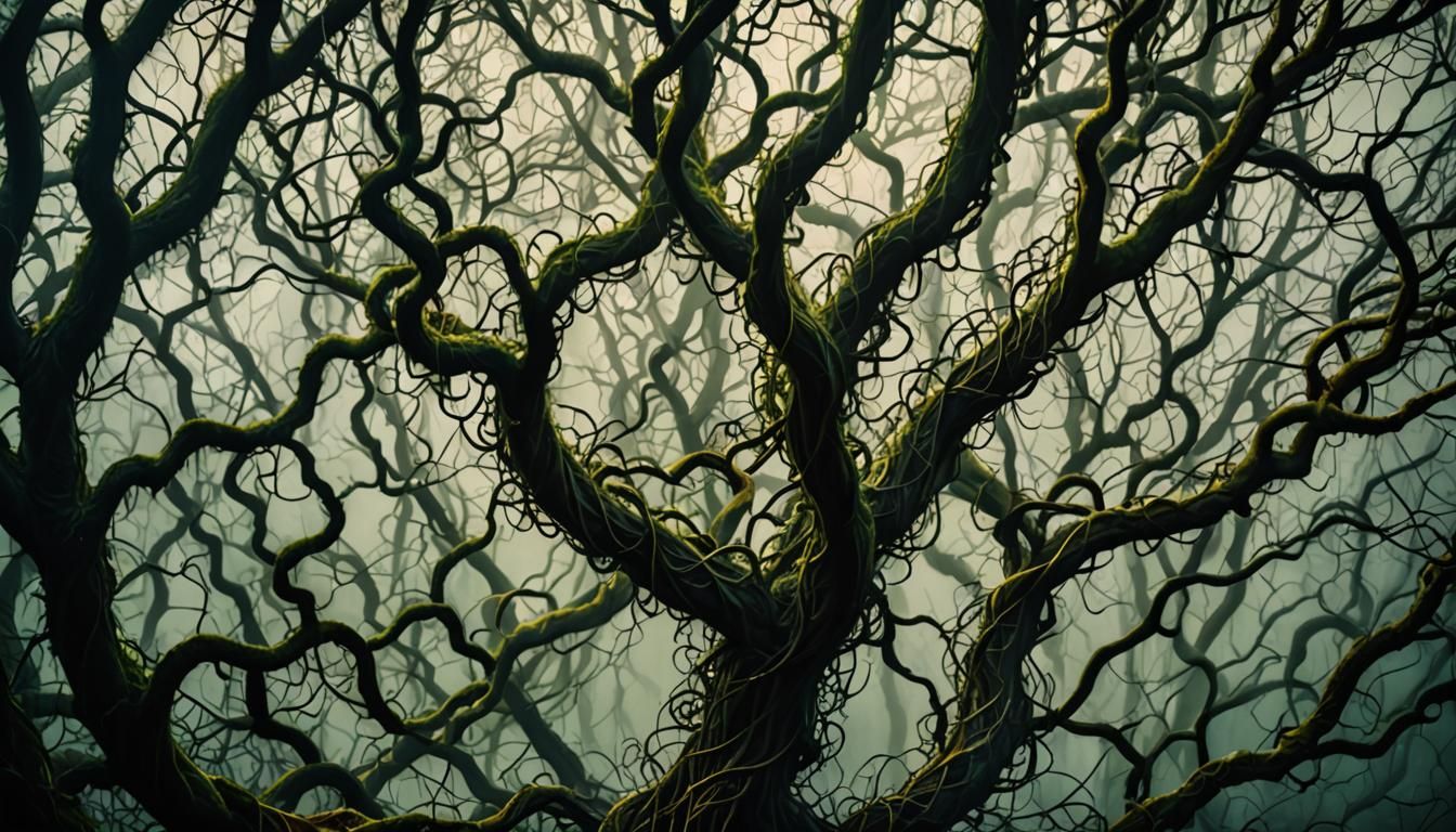 Enchanted Forest: Dark Mystical Abstract Art