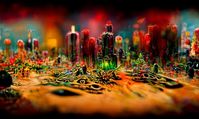 Haunting Urban Jungle Cityscape by Beksiński