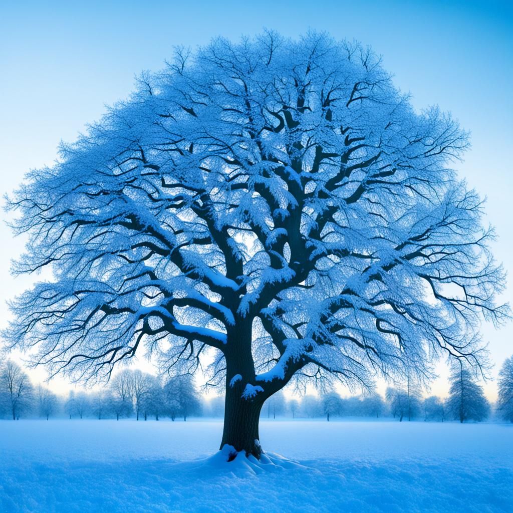 Regal Winter Tree in Majestic Icy Landscape