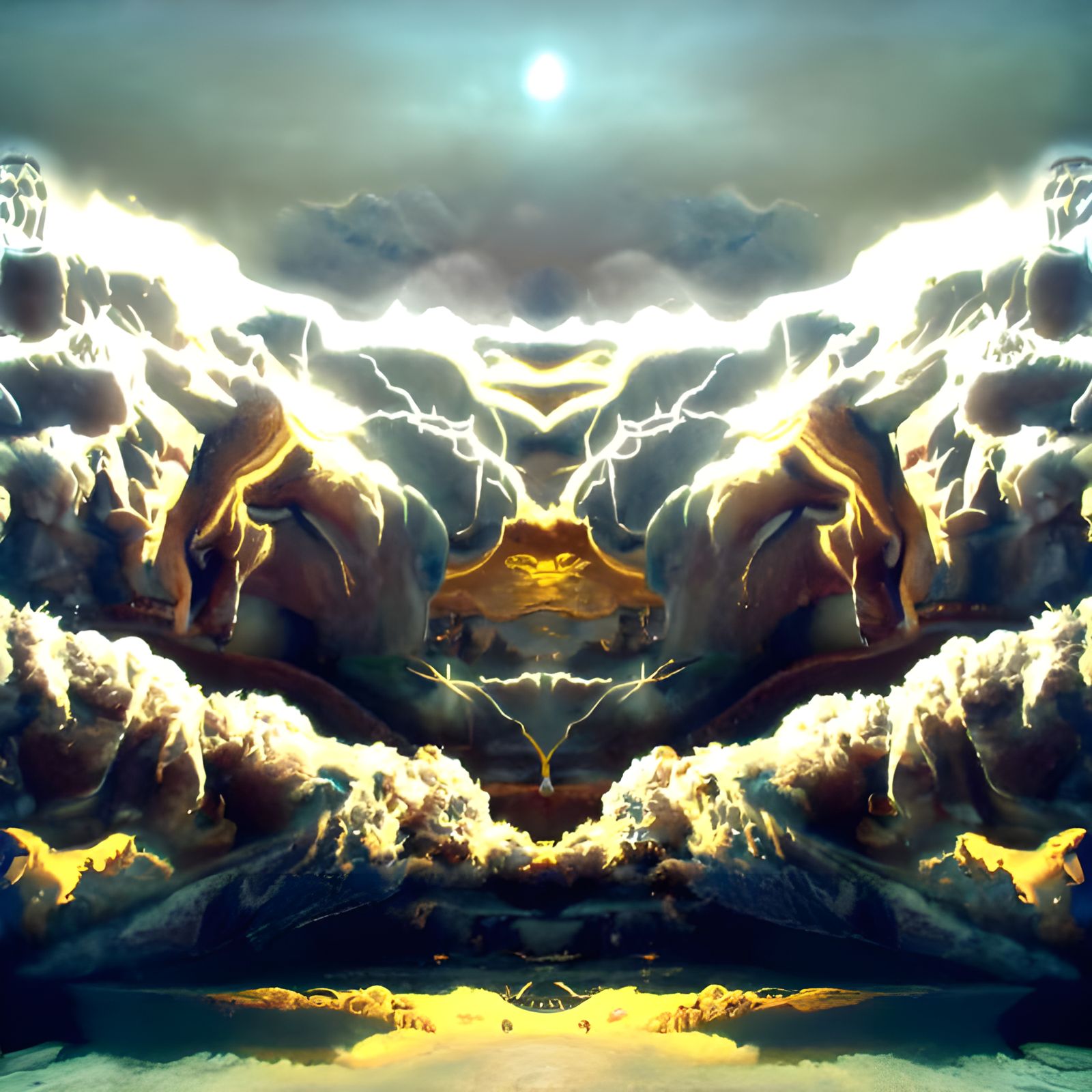 Golden Dragon-Winged Tiger Roaring in Twilight