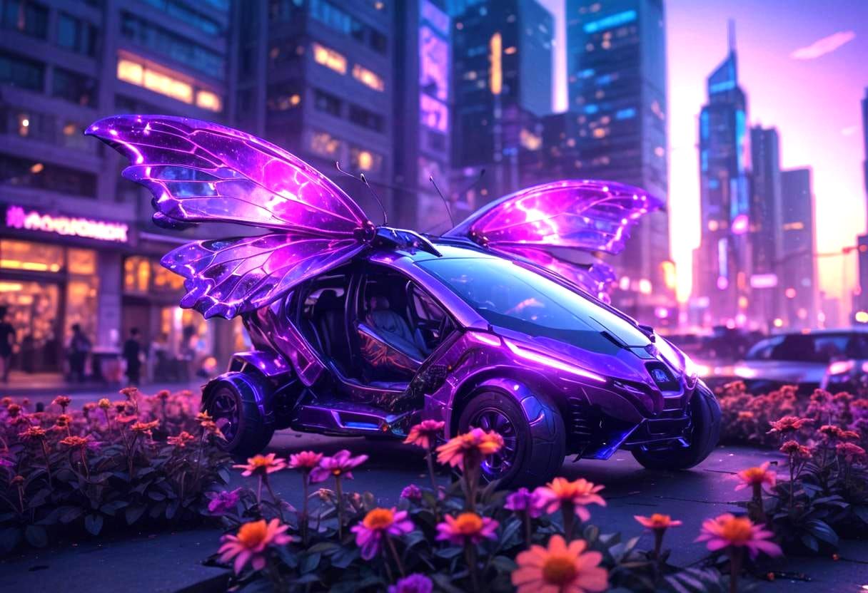Futuristic Butterfly Car