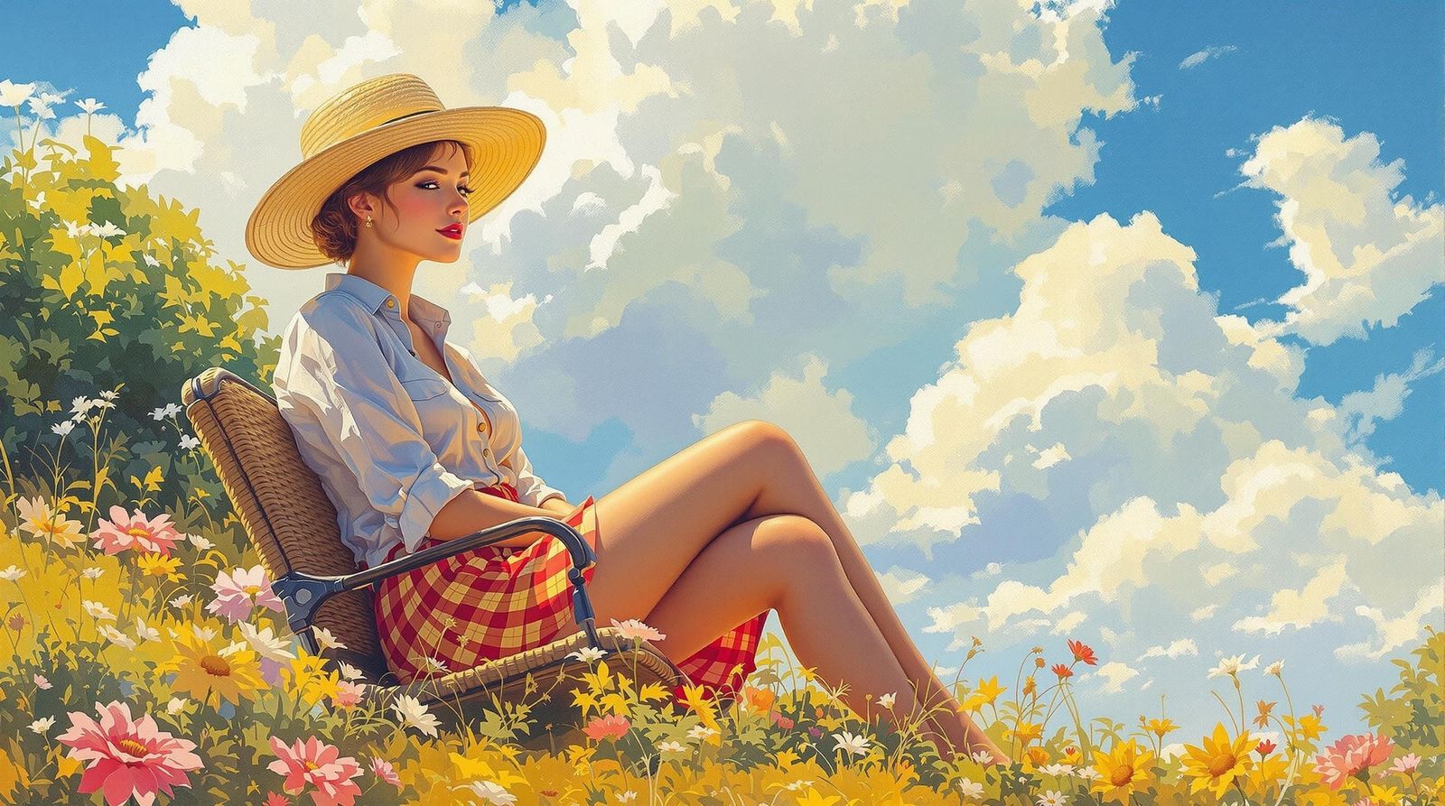 Whimsical Norman Rockwell-Inspired Portrait of a Happy Scene