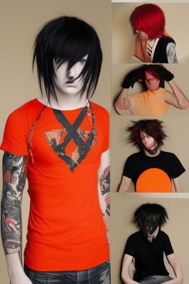 Emo Rockstar in Fiery Hair Style