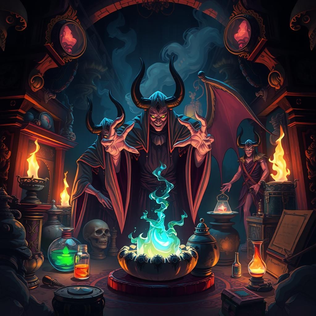 Evil Spirits Brew Magic Potion: Manga Scan Art