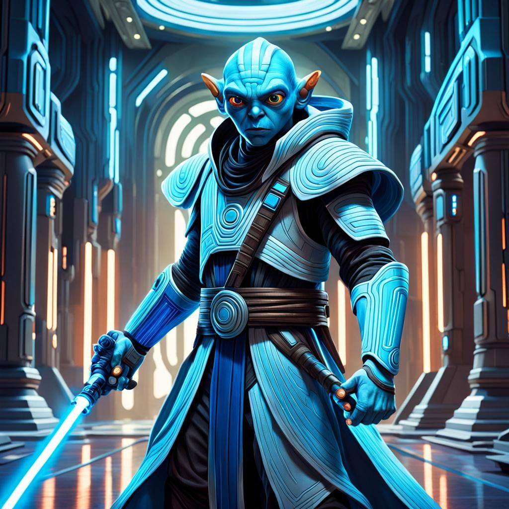 Mon Calamari Jedi Warrior in Pixar 3D Style