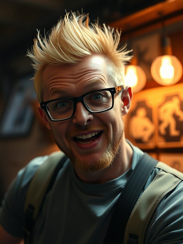 Cinematic Portrait of a Man with Spiky Hair