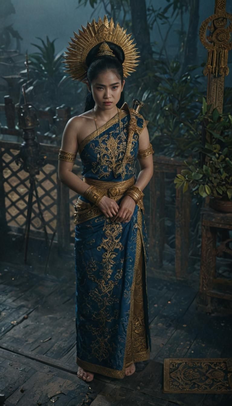 Creepy Thai Ghost in Abandoned Temple