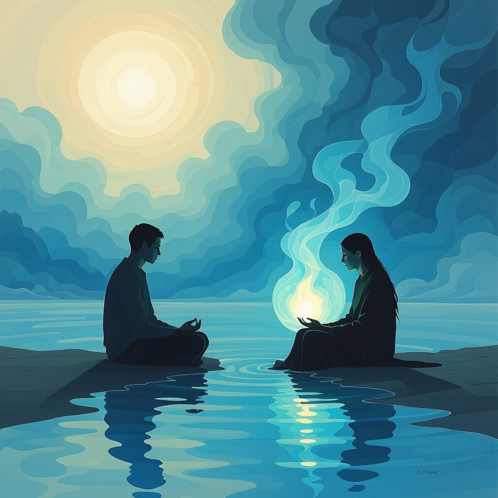 Surreal Will-o'-the-Wisps Tattoo Design