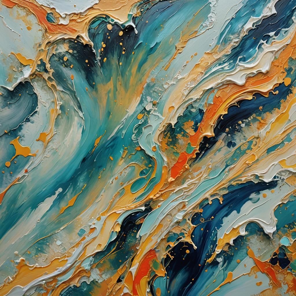 Abstract Art with Complementary Colors and Fine Details