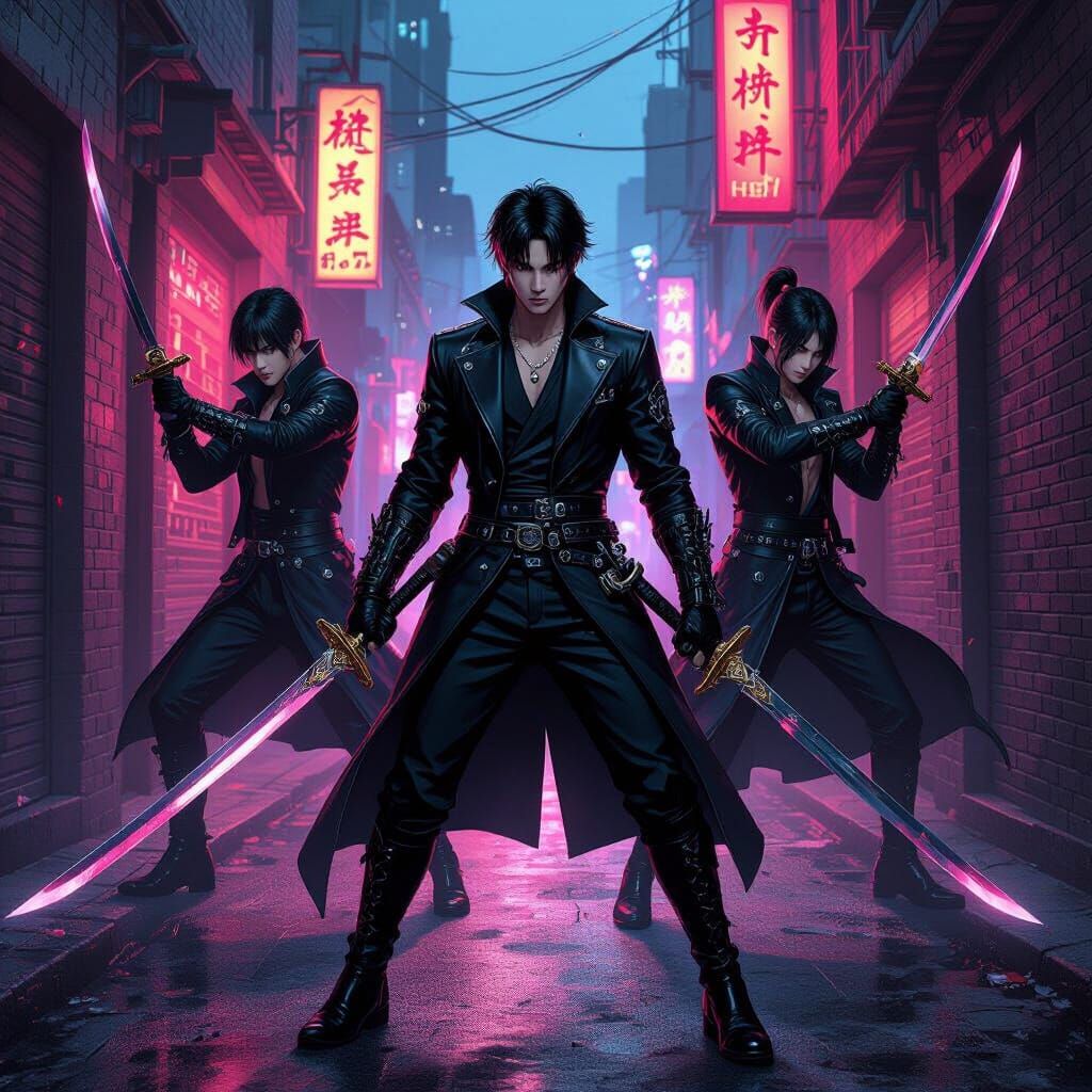 Kpop Demon Hunters in Manga Style