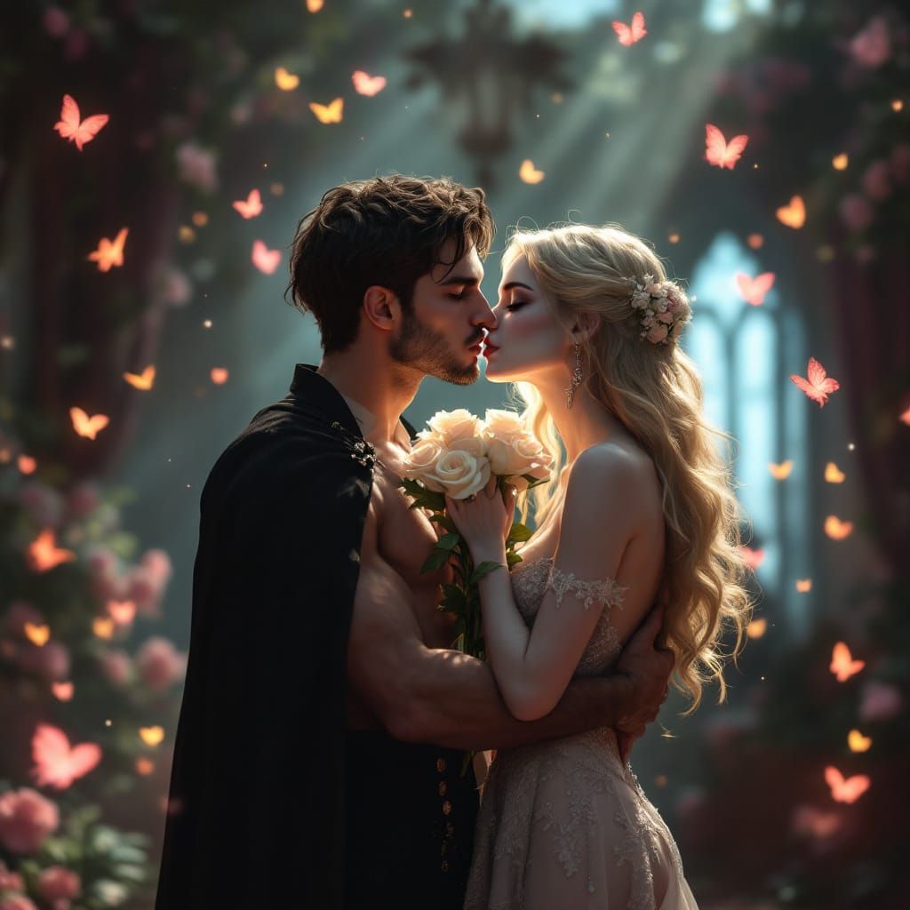 Victorian Romance in Pixar Style Ballroom