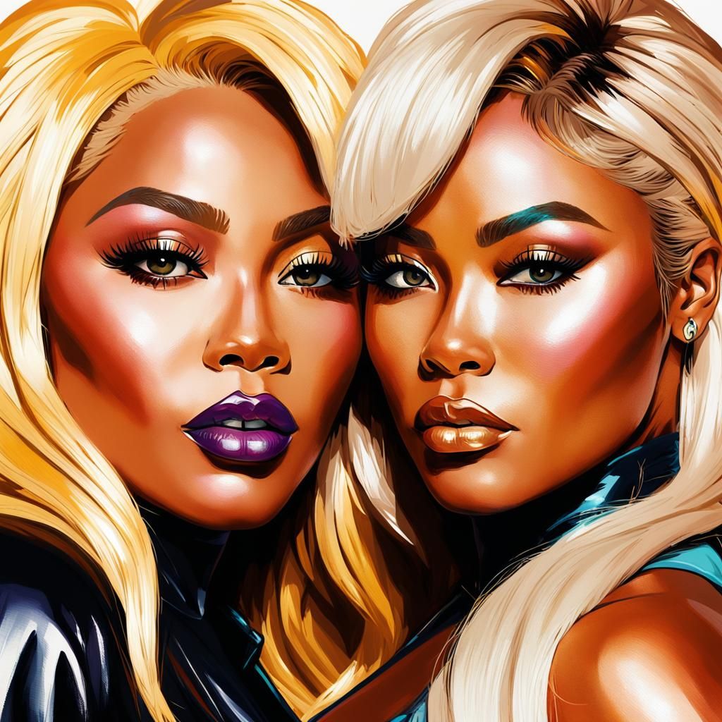 Pop Art Portrait of Confident Women with Curves