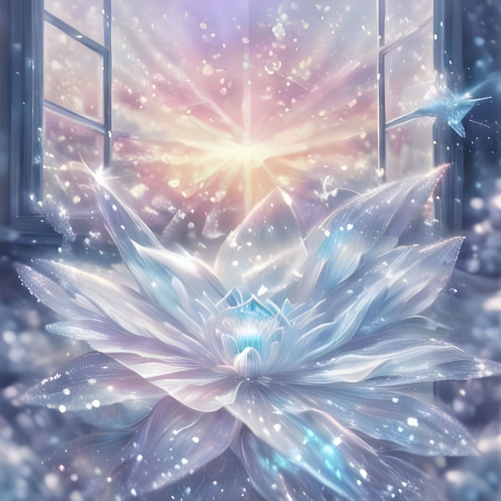 Ethereal Ice Flowers Bloom on Frozen Windowpane at Dawn