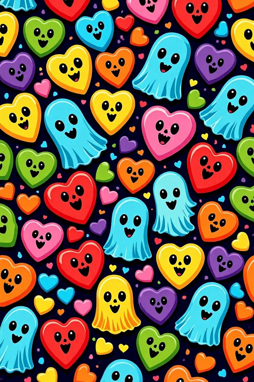 Spooky Candy Heart Ghosts for Valentine's Day
