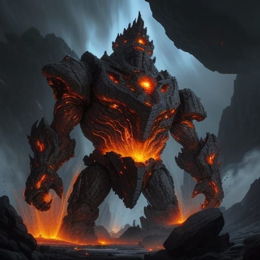 Obsidian Monolith Juggernaut with Molten Core