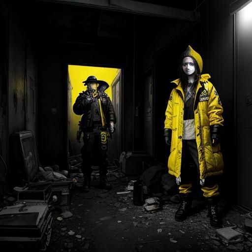 Ominous Post-Apocalyptic Scene in Retro Style