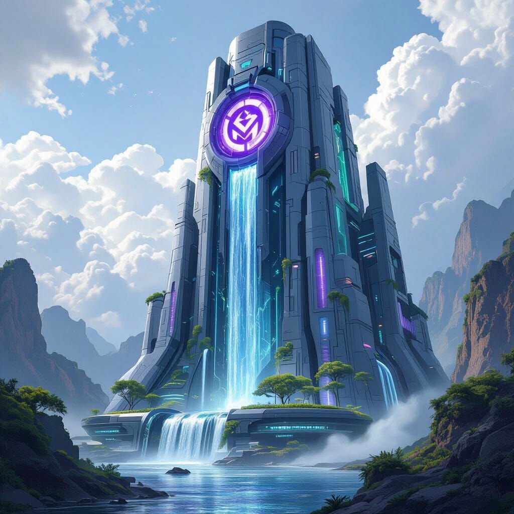 Alien Police HQ on Earth in Concept Art Style