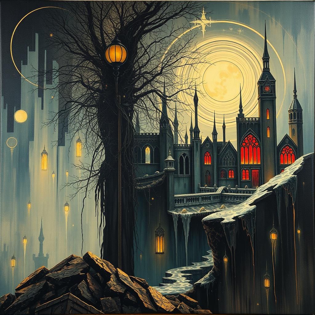 Dystopian Art Deco Heavy Metal Album Cover