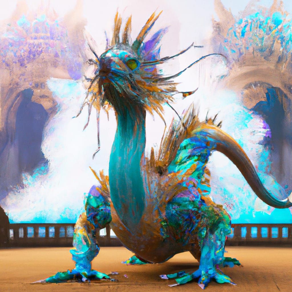 Holographic Peacock-Tiger Dragon in Cosmic Astral Illustrati...