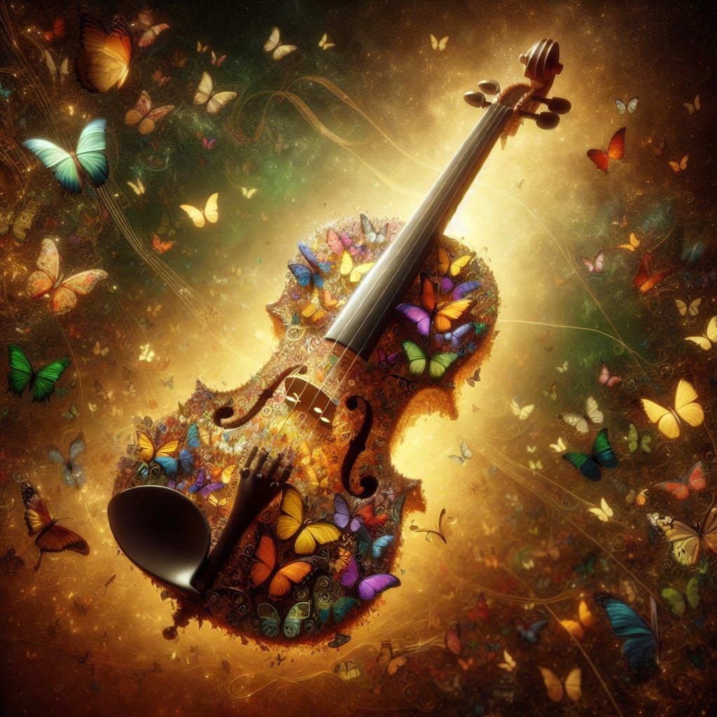 Butterfly Violin: A Golden, Mystical Creation
