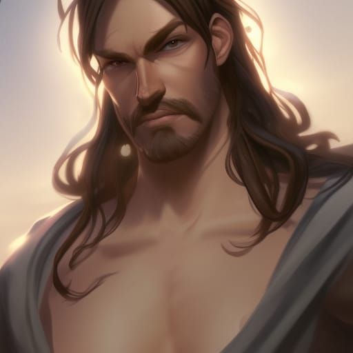 Sandbender Magician Portrait in Hyperdetailed Fantasy Style