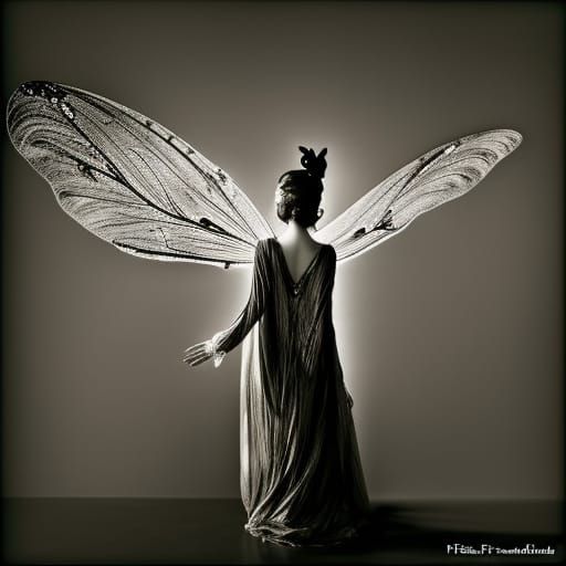 Winged Skeleton Butterfly in Infrared Photography