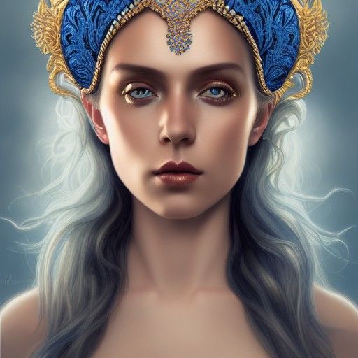 Ornate Portrait of a Beautiful Woman with Tiara