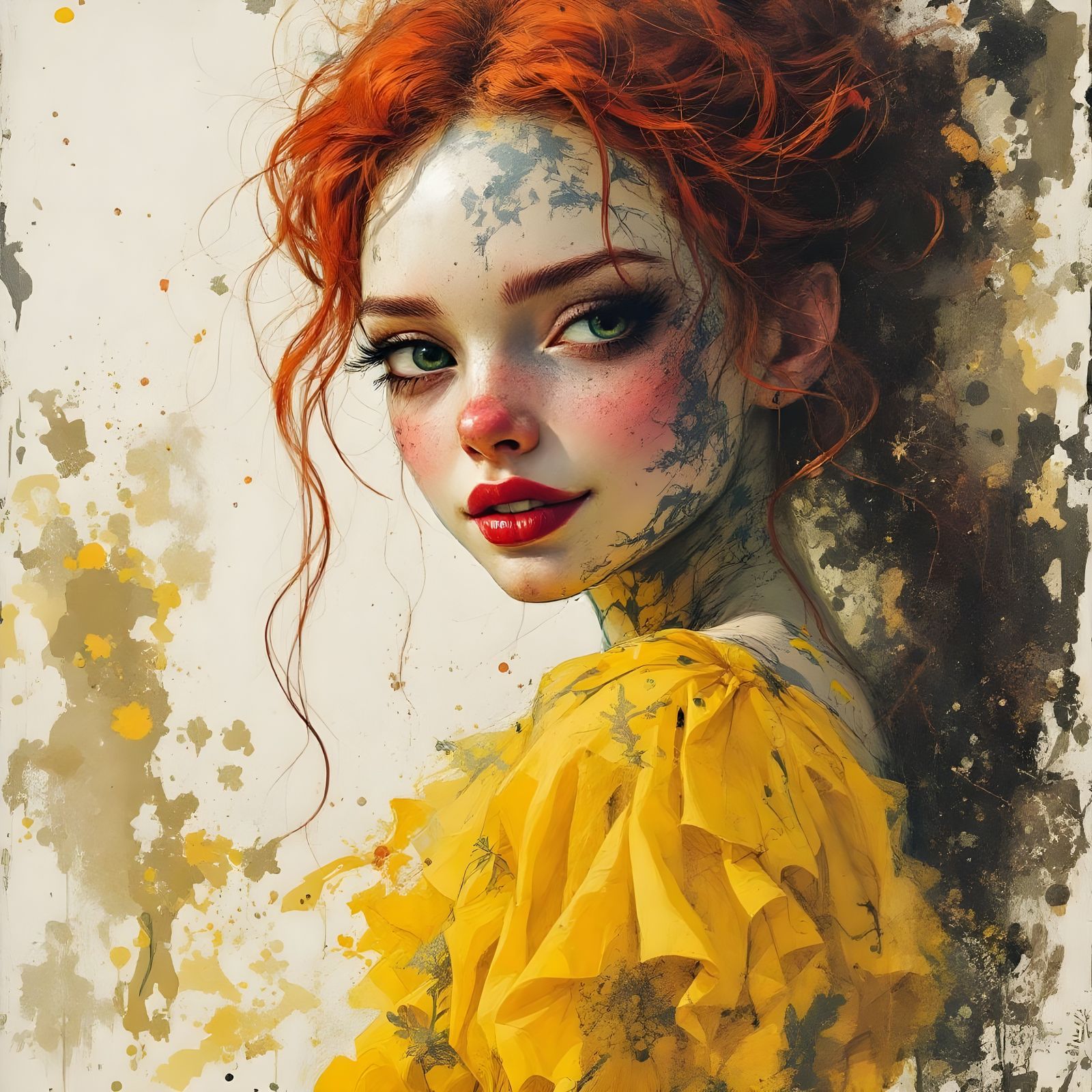 Norse Goddess in Charcoal Sketch Style