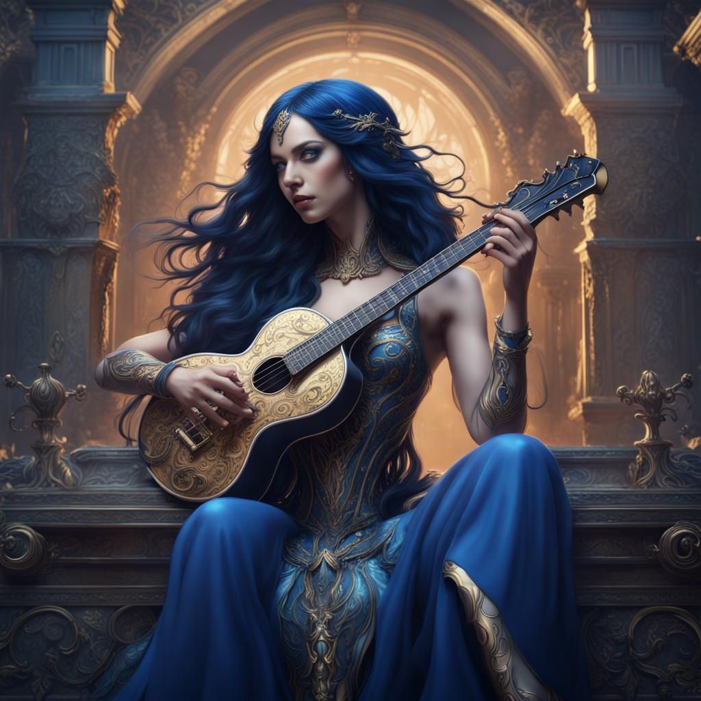 Goddess of Music: Detailed Fantasy Concept Art