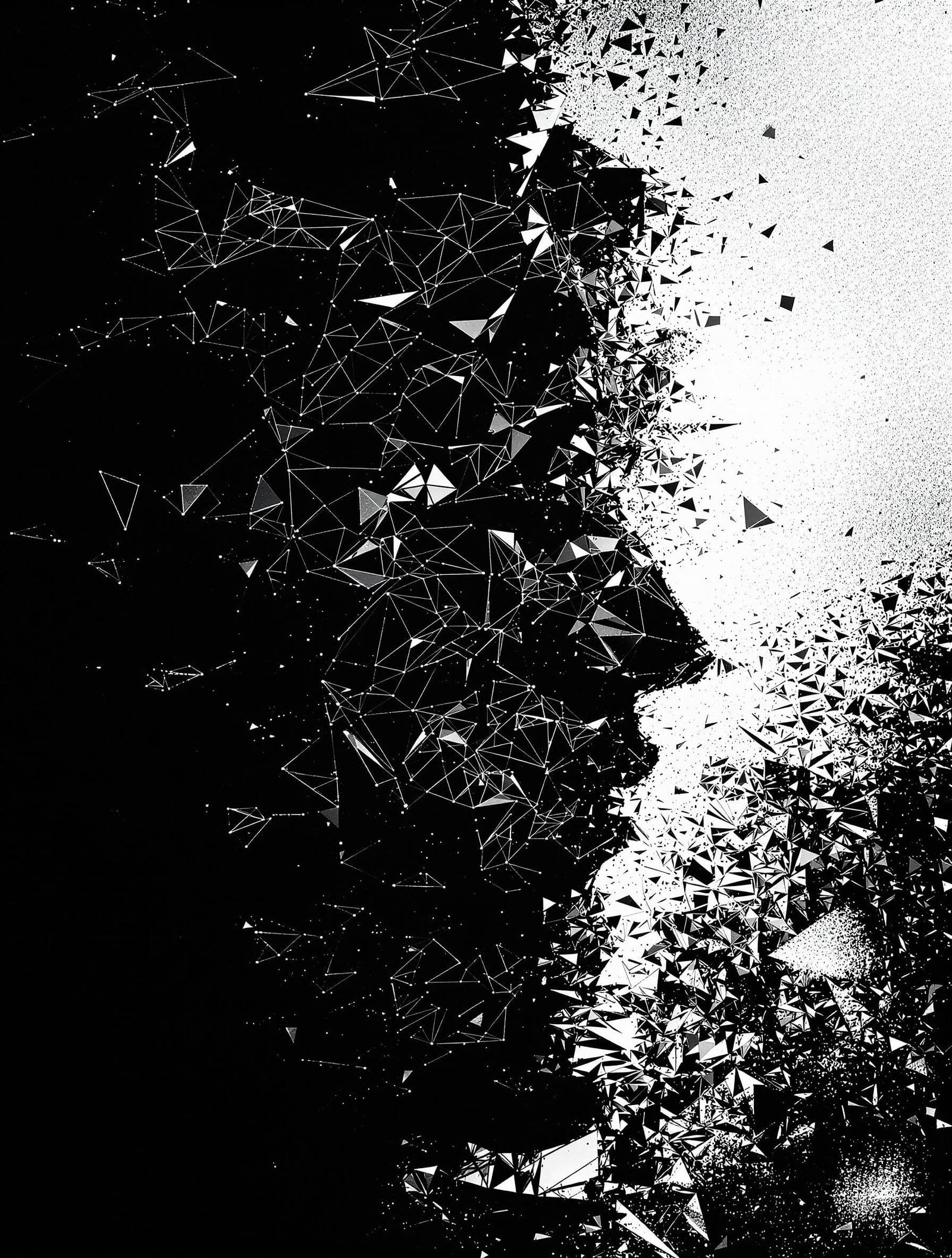 Glitching Portrait in Self-Destructing Tessellations