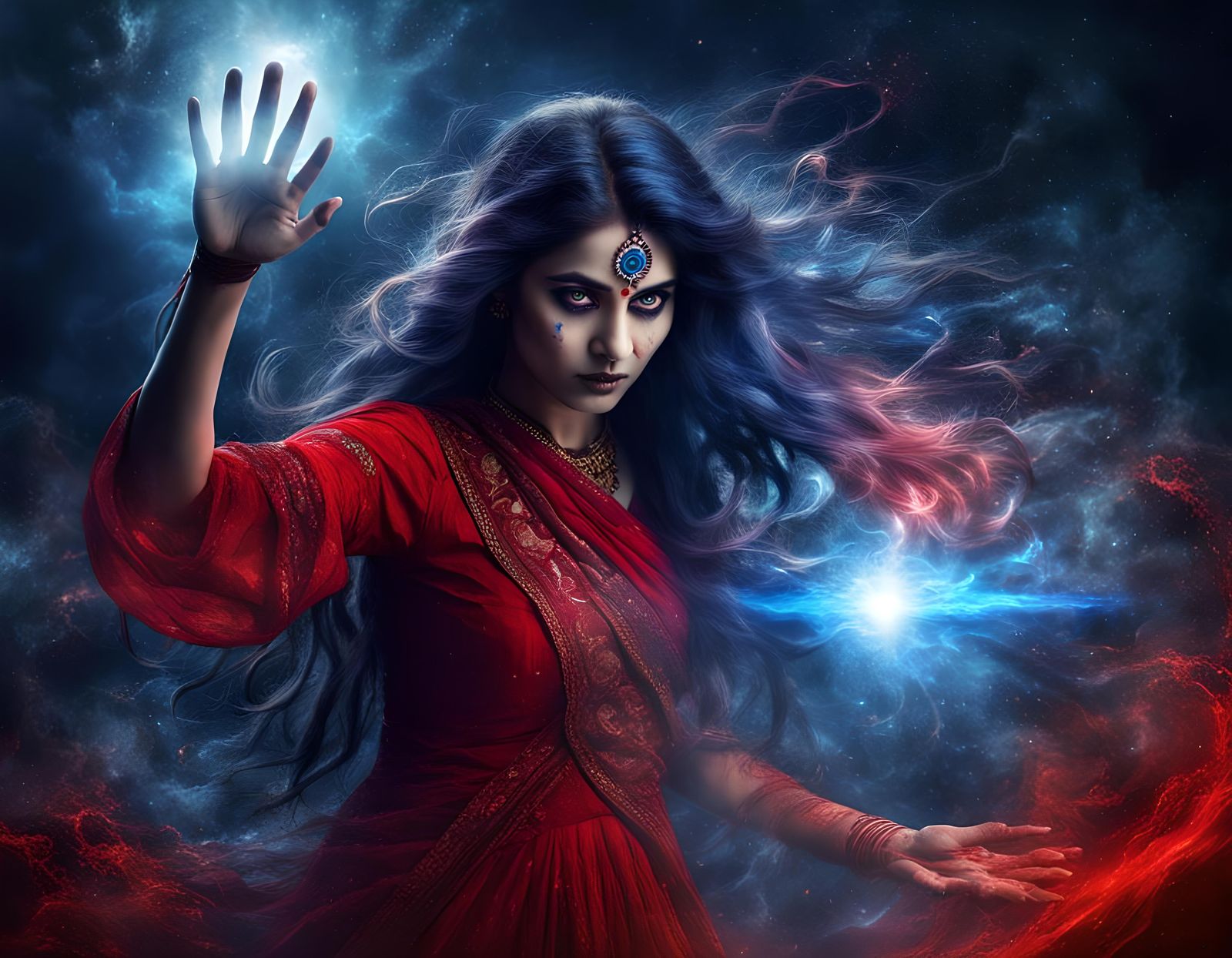 Terrifying Indian Ghost Emitting Cosmic Energy