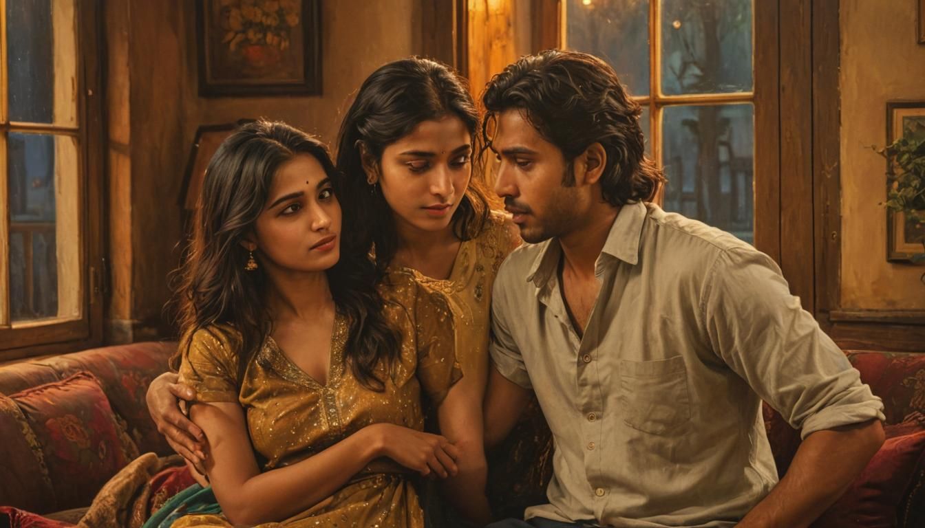 Heart-Wrenching Relationship Drama as Oil Painting