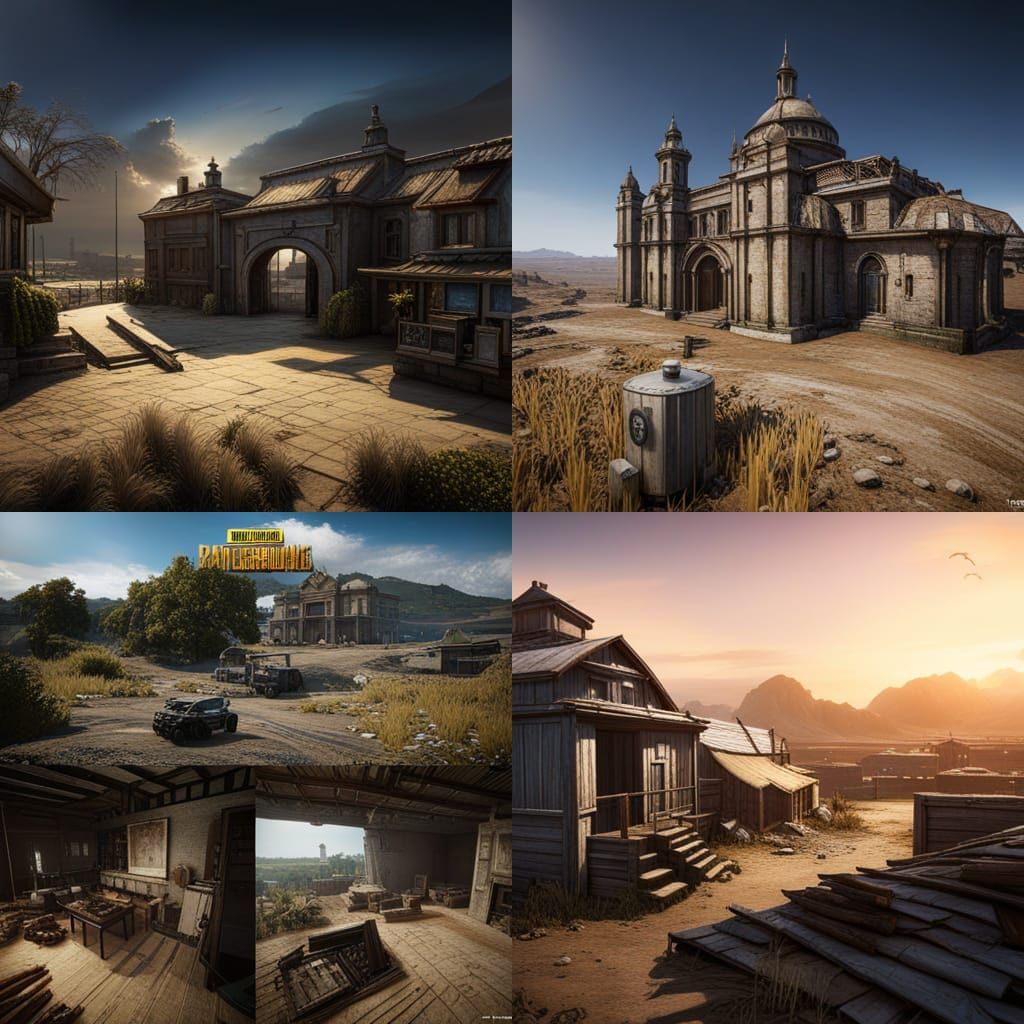 Detailed PUBG Matte Painting in Unreal Engine 5