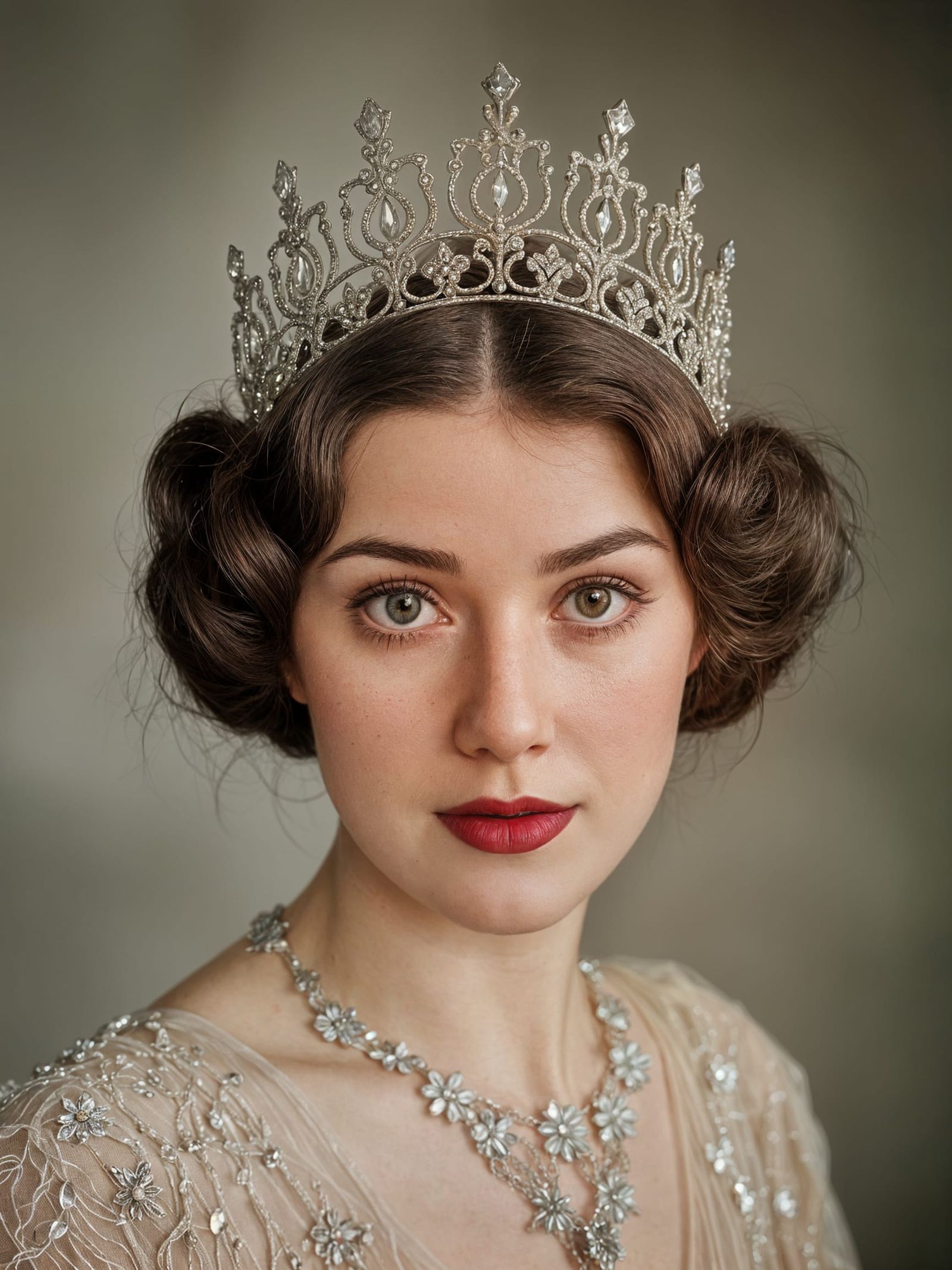 Vintage Art Deco Princess in Elegant Filligree Crown