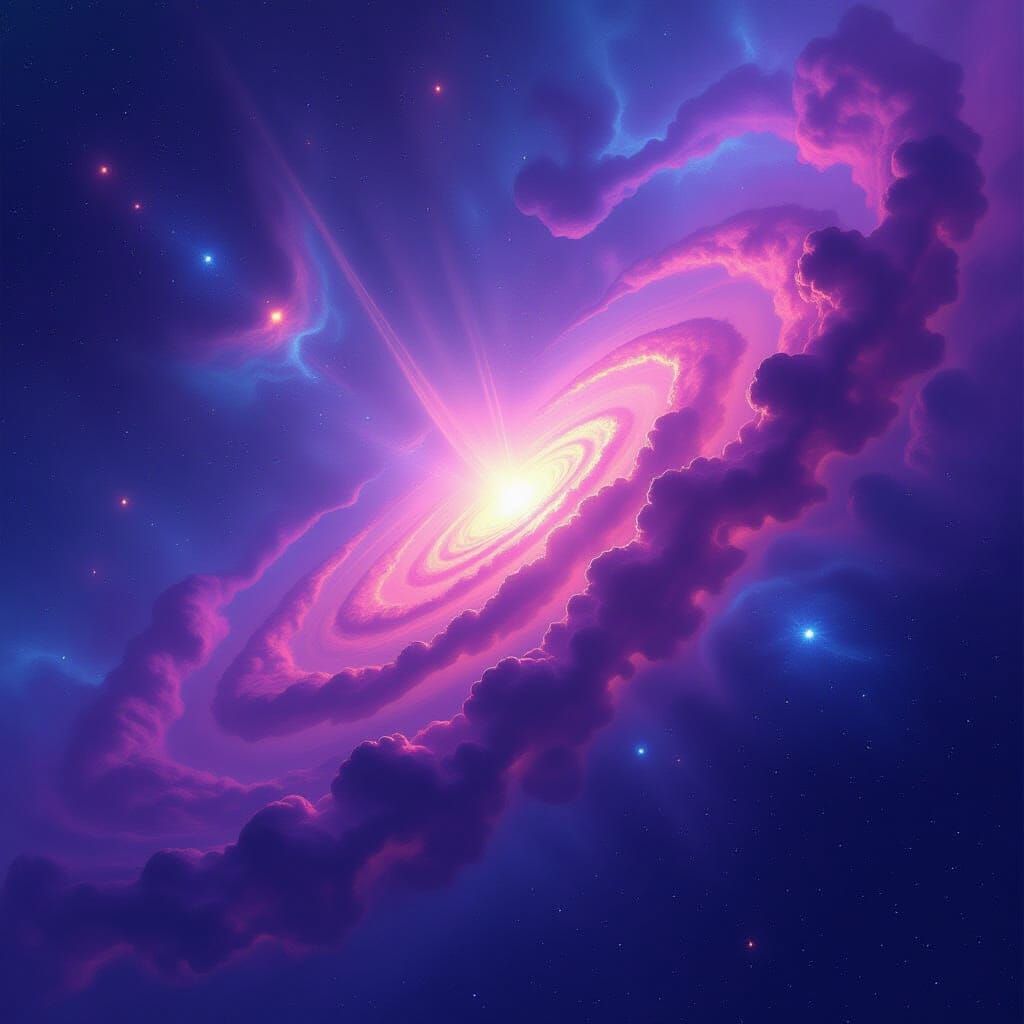Surreal Nebula in Purple and Blue, Digital Art
