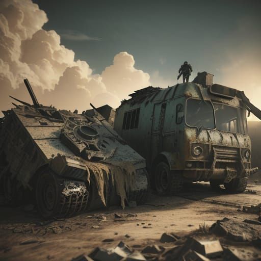 Gritty Comic Book Art Depicting a Post-Apocalyptic Survivor ...