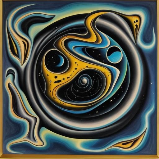 Surreal Charcoal Galaxy, Cubist and Horror Art