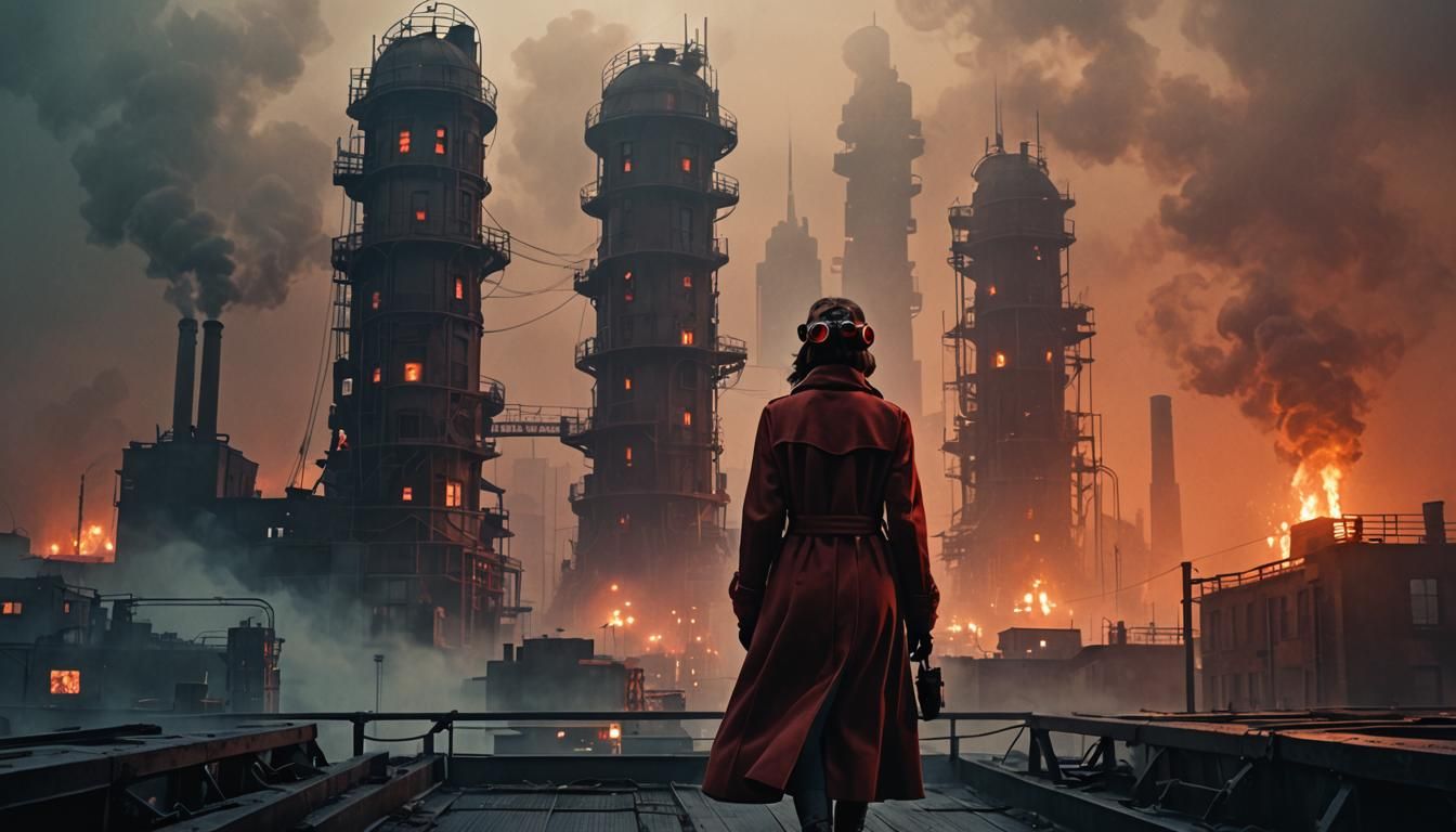 1940s Retro-Futuristic Cityscape in Matte Painting Style