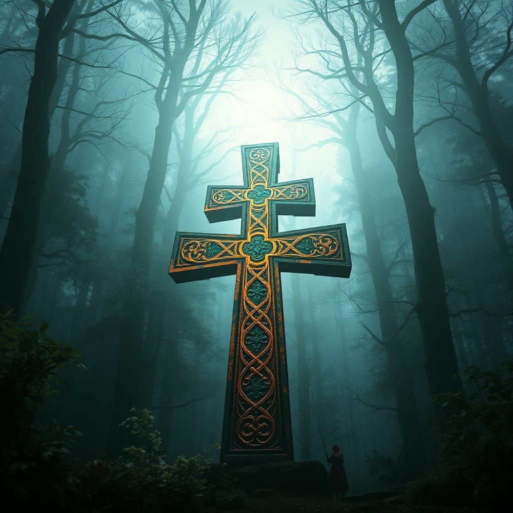 Celtic Cross in Millennial Light, Fantasy Art